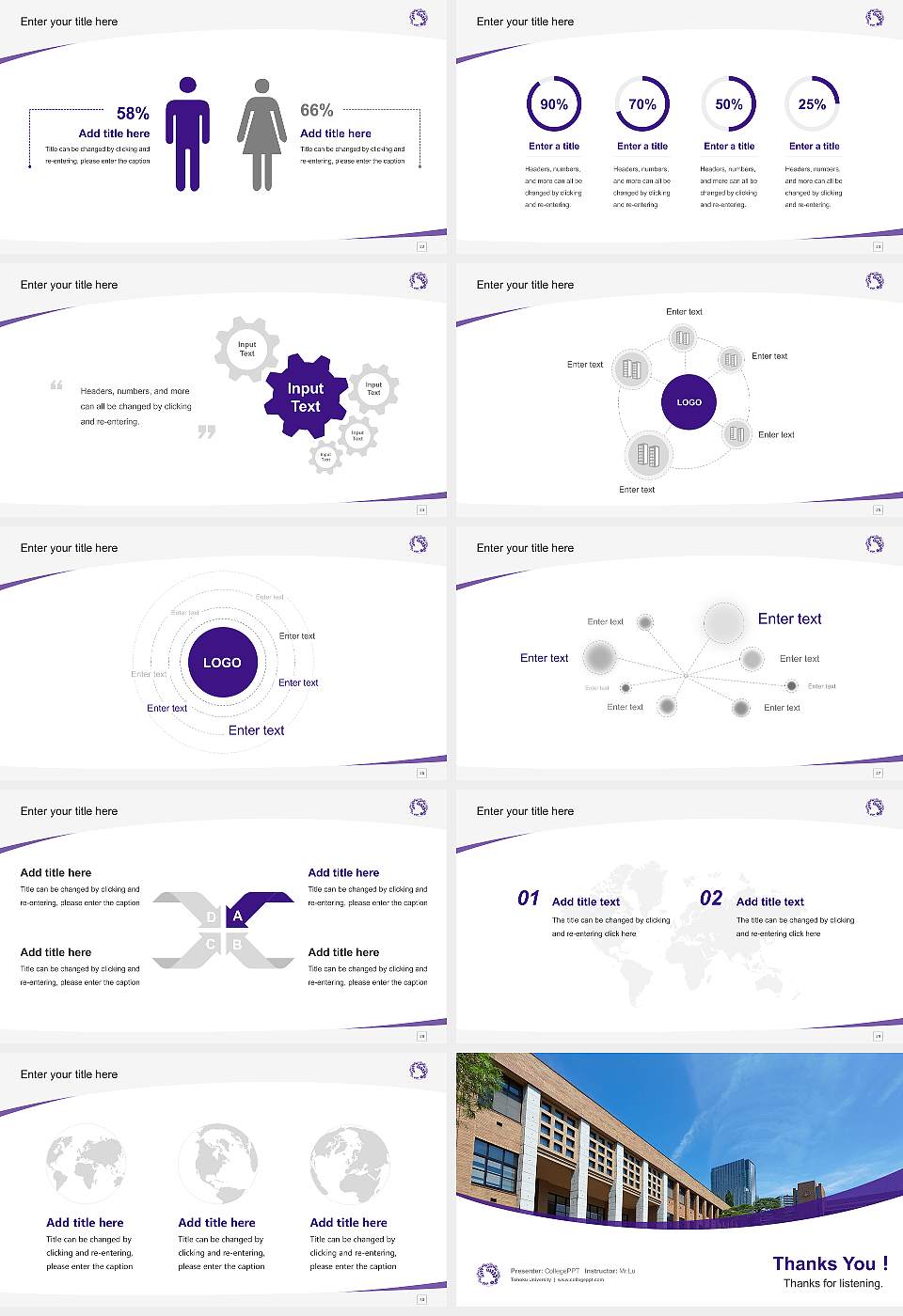 Tohoku University Course/Courseware Creation PPT Template16:9 ratio PPT effect preview image4