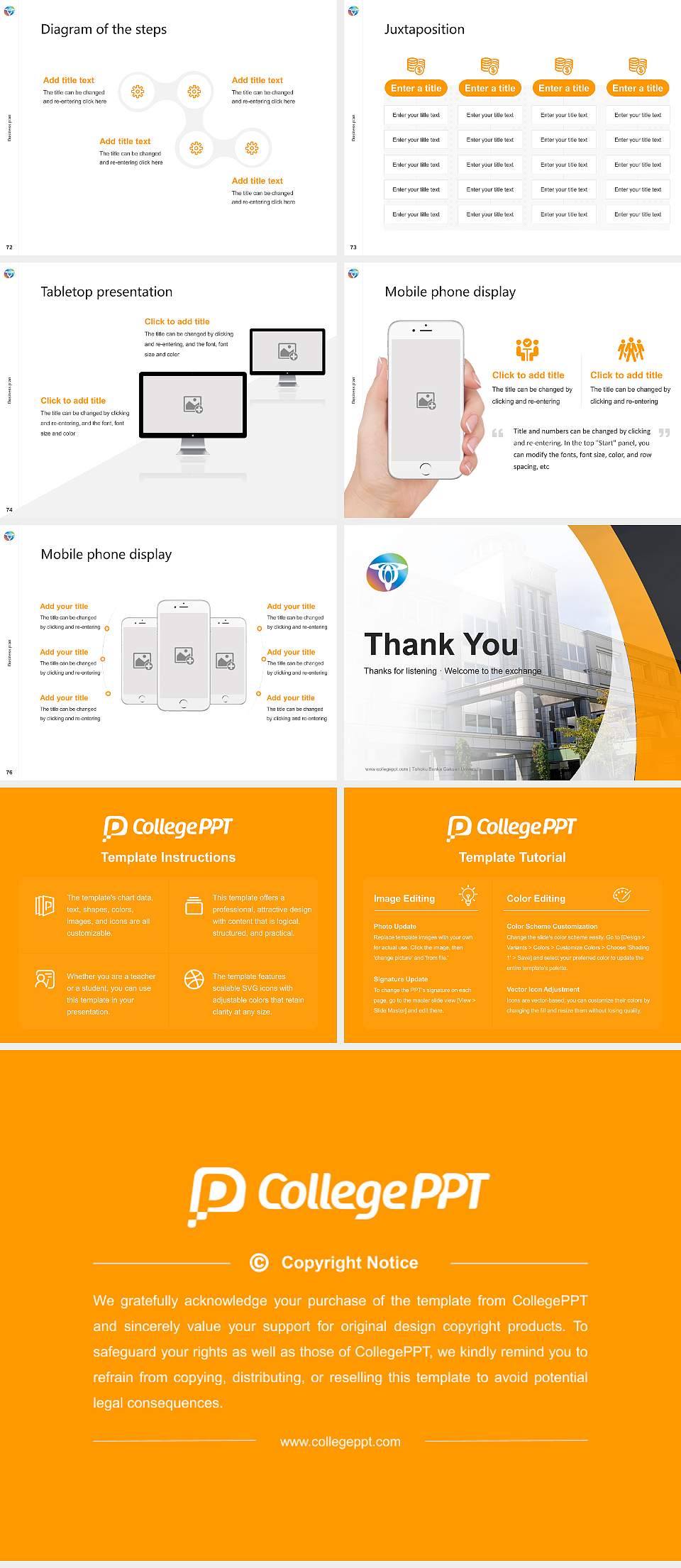 Tohoku Bunka Gakuen University Competition/Entrepreneurship Contest PPT Template4:3 ratio PPT effect preview image9