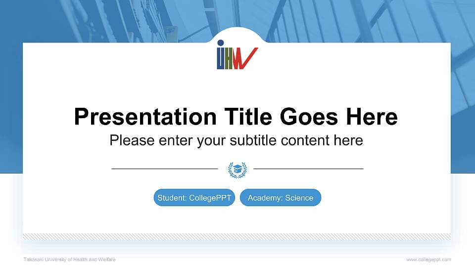 Takasaki University of Health and Welfare National Scholarship Defense PPT Template16:9 ratio PPT effect preview image