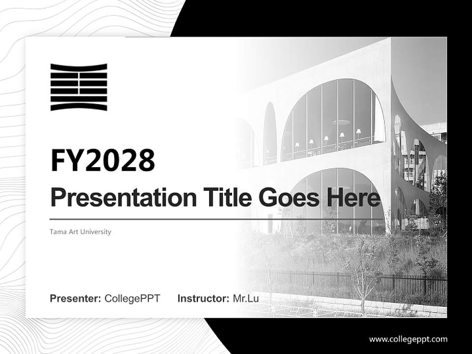 Tama Art University Academic Presentation/Research Findings Report PPT Template4:3 ratio PPT effect preview image5