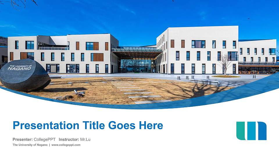 The University of Nagano Course/Courseware Creation PPT Template16:9 ratio PPT effect preview image