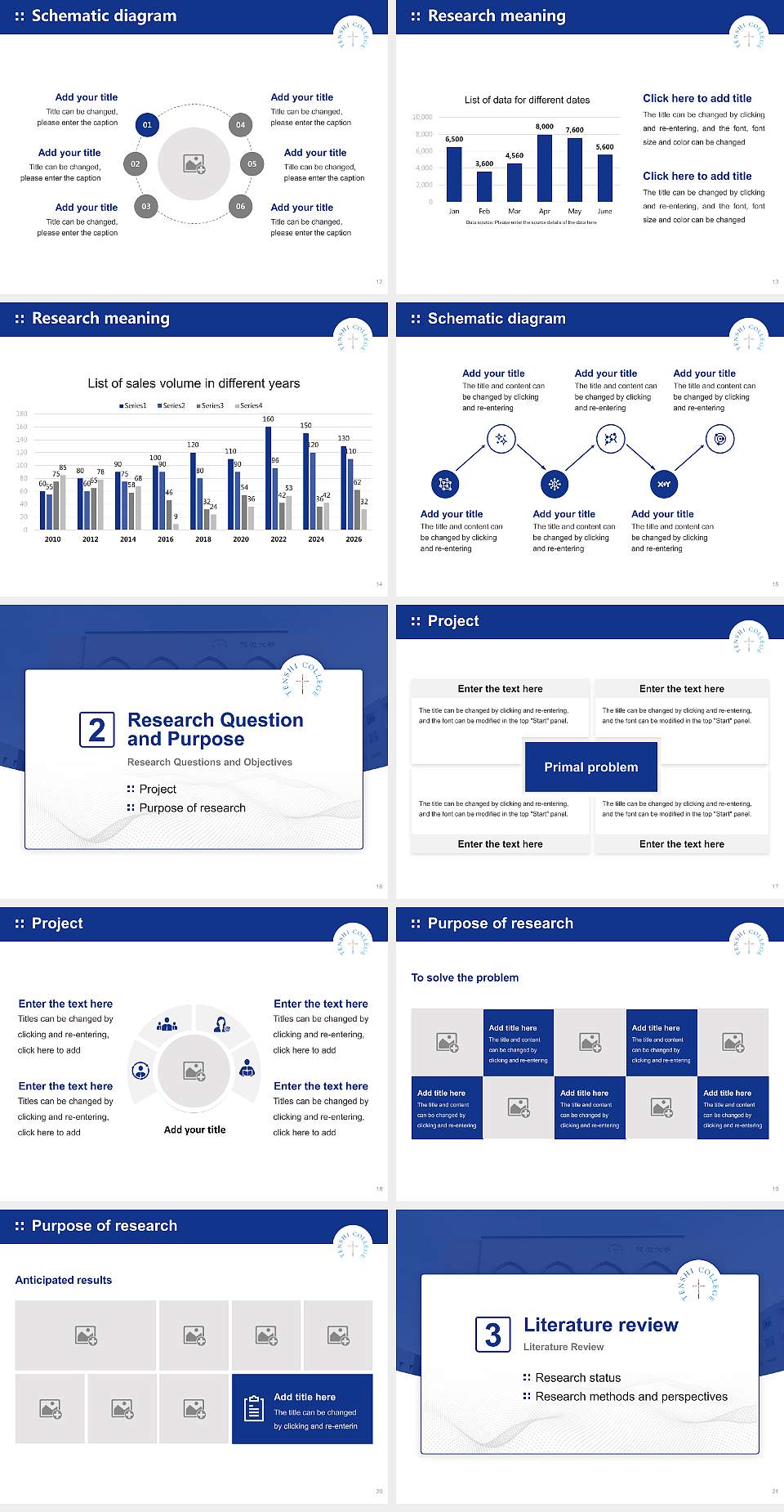Tenshi College Graduation Thesis Defense PPT Template4:3 ratio PPT effect preview image3