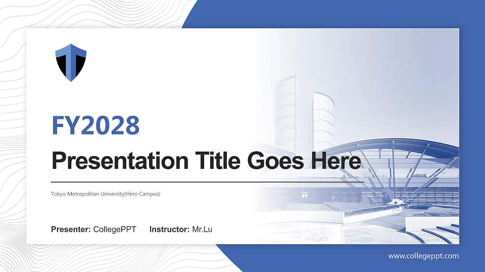 Tokyo Metropolitan University(Hino Campus) Academic Presentation/Research Findings Report PPT Template16:9 ratio PPT effect preview image