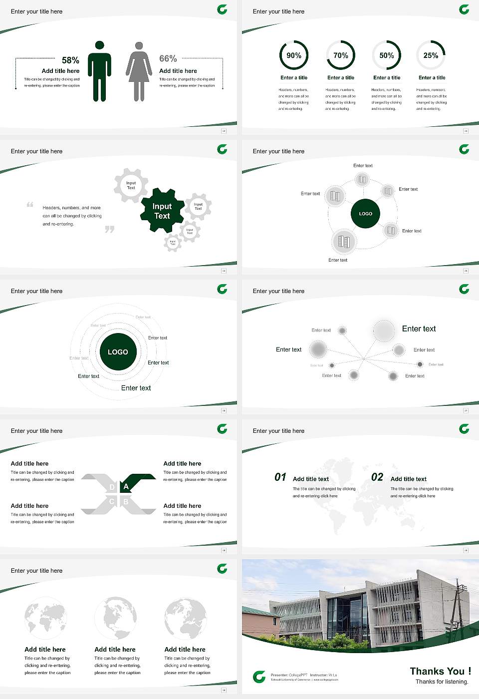 Takasaki University of Commerce Course/Courseware Creation PPT Template16:9 ratio PPT effect preview image4