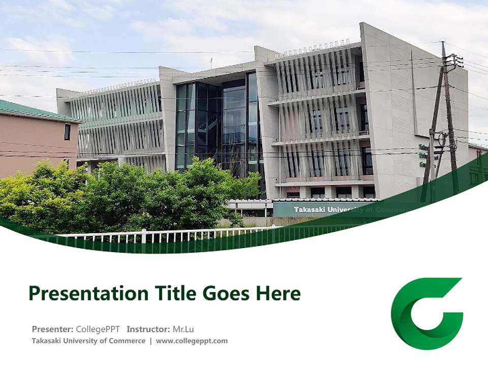 Takasaki University of Commerce Course/Courseware Creation PPT Template4:3 ratio PPT effect preview image5