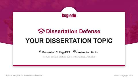 The Kyoto College of Graduate Studies for Informatics Graduation Thesis Defense PPT Template