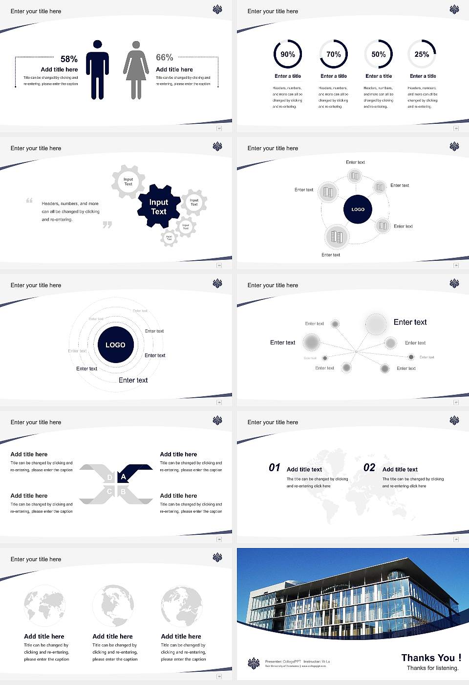 Toin University of Yokohama Course/Courseware Creation PPT Template16:9 ratio PPT effect preview image4