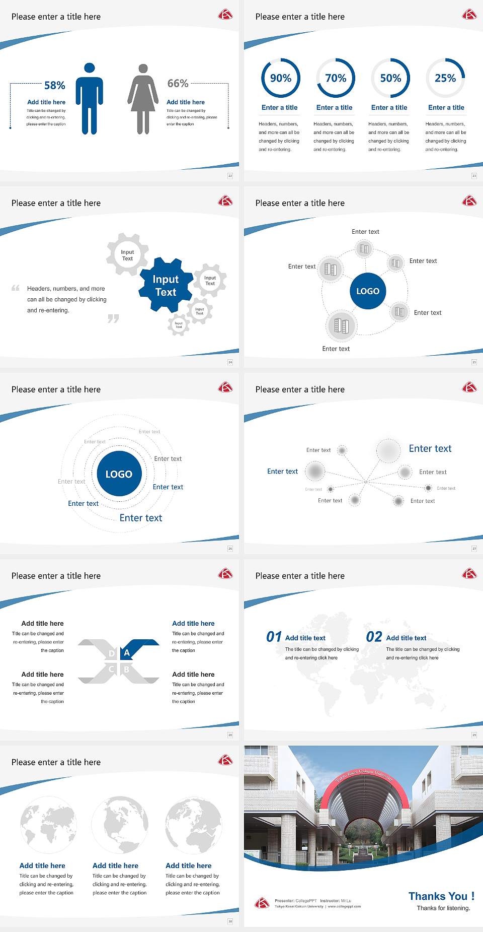 Tokyo Kasei Gakuin University Course/Courseware Creation PPT Template4:3 ratio PPT effect preview image4