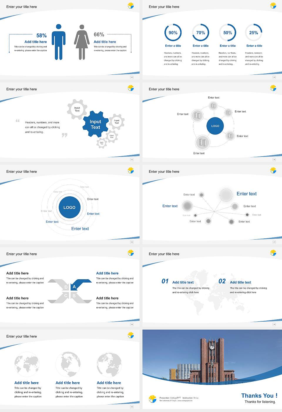 The University of Tokyo Course/Courseware Creation PPT Template16:9 ratio PPT effect preview image4