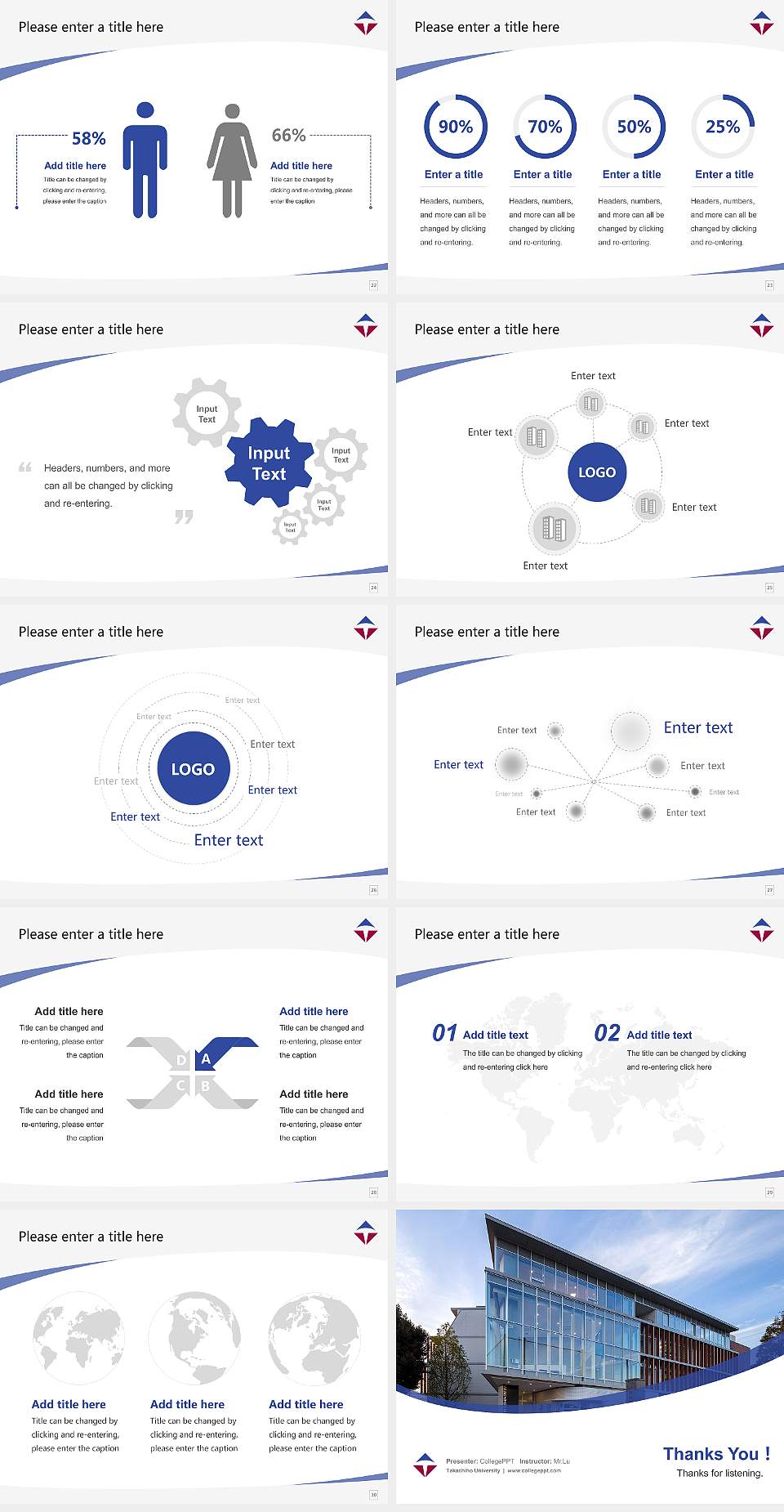 Takachiho University Course/Courseware Creation PPT Template4:3 ratio PPT effect preview image4