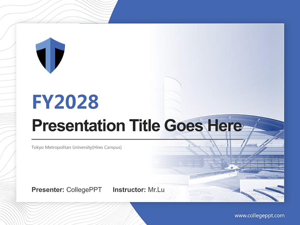 Tokyo Metropolitan University(Hino Campus) Academic Presentation/Research Findings Report PPT Template4:3 ratio PPT effect preview image5