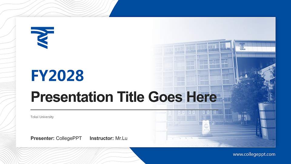Tokai University Academic Presentation/Research Findings Report PPT Template16:9 ratio PPT effect preview image