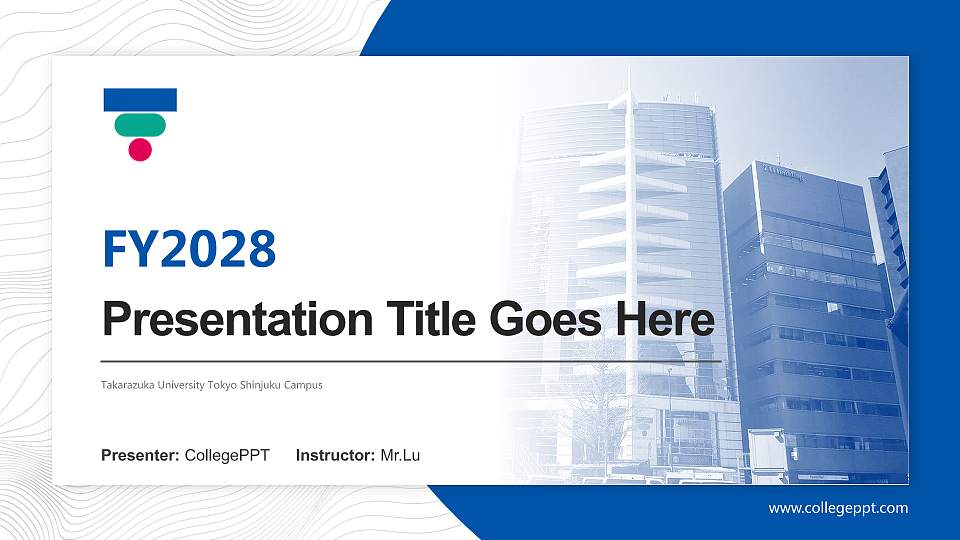 Takarazuka University Tokyo Shinjuku Campus Academic Presentation/Research Findings Report PPT Template16:9 ratio PPT effect preview image