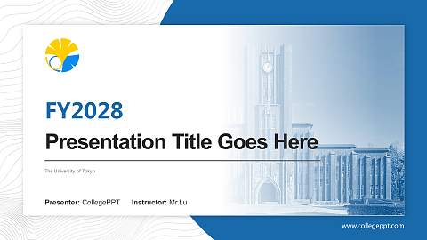 The University of Tokyo Academic Presentation/Research Findings Report PPT Template