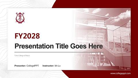 Toho College of Music Academic Presentation/Research Findings Report PPT Template
