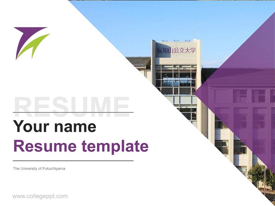 The University of Fukuchiyama Resume PPT Template4:3 ratio PPT effect preview image5