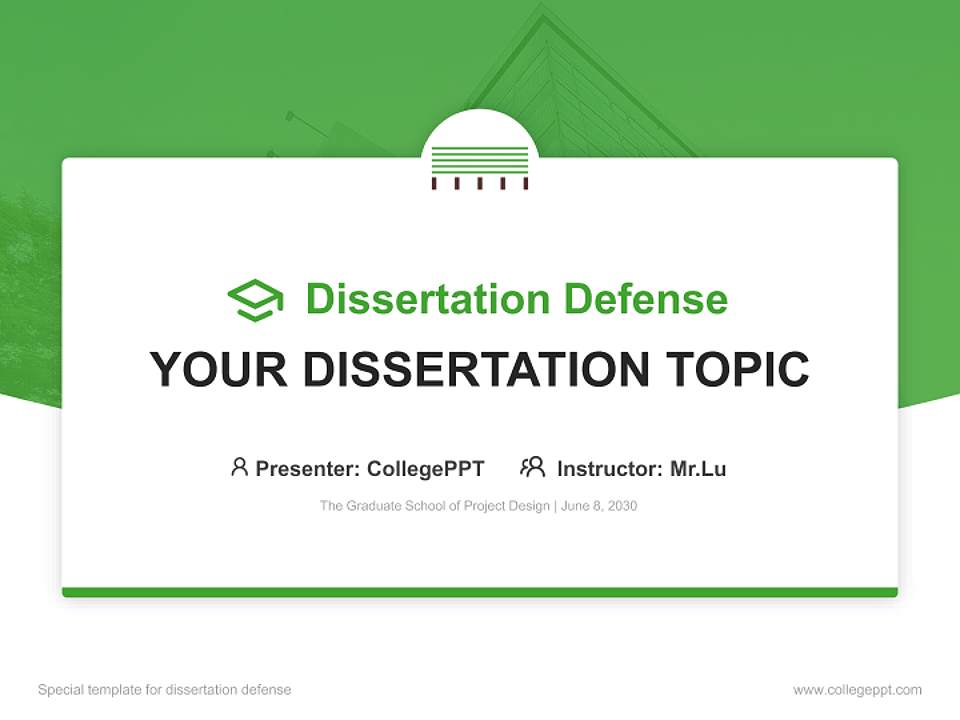 The Graduate School of Project Design Graduation Thesis Defense PPT Template4:3 ratio PPT effect preview image7