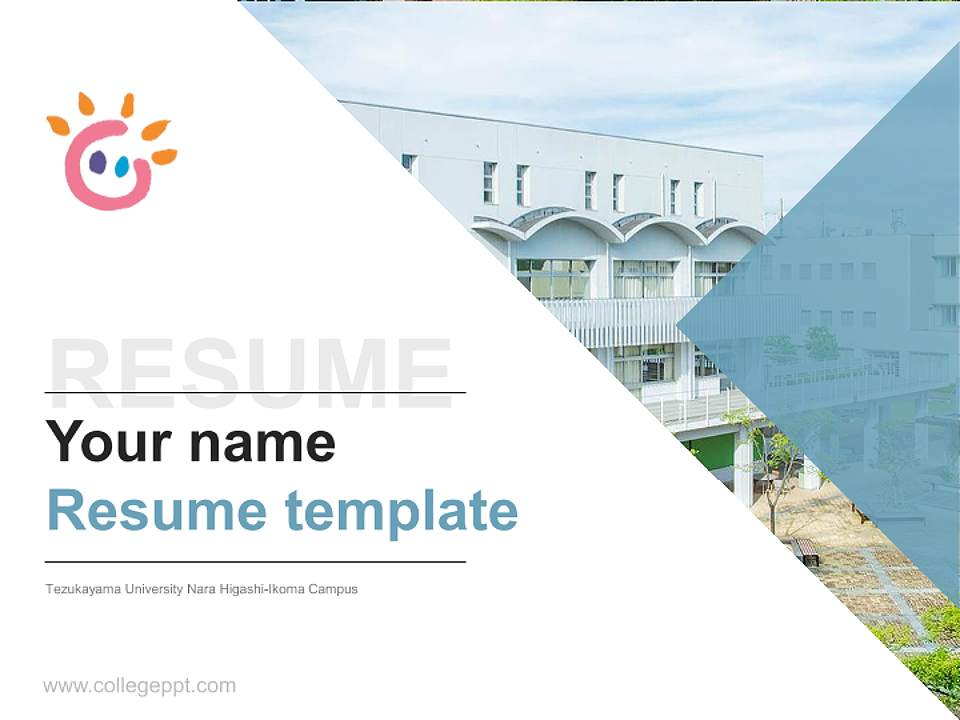 Tezukayama University Nara Higashi-Ikoma Campus Resume PPT Template4:3 ratio PPT effect preview image5