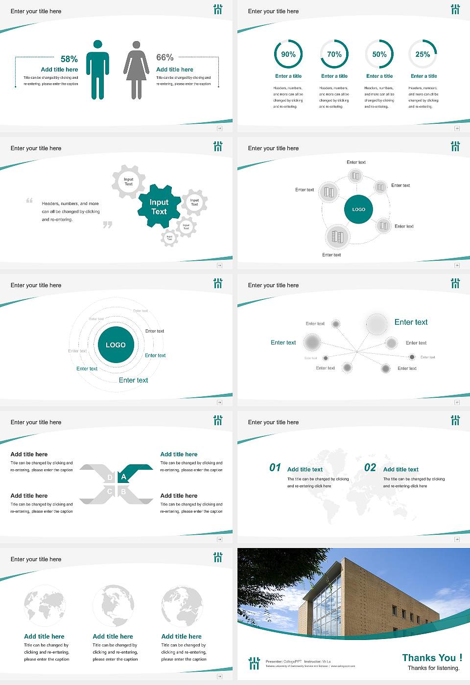 Tohoku University of Community Service and Science Course/Courseware Creation PPT Template16:9 ratio PPT effect preview image4