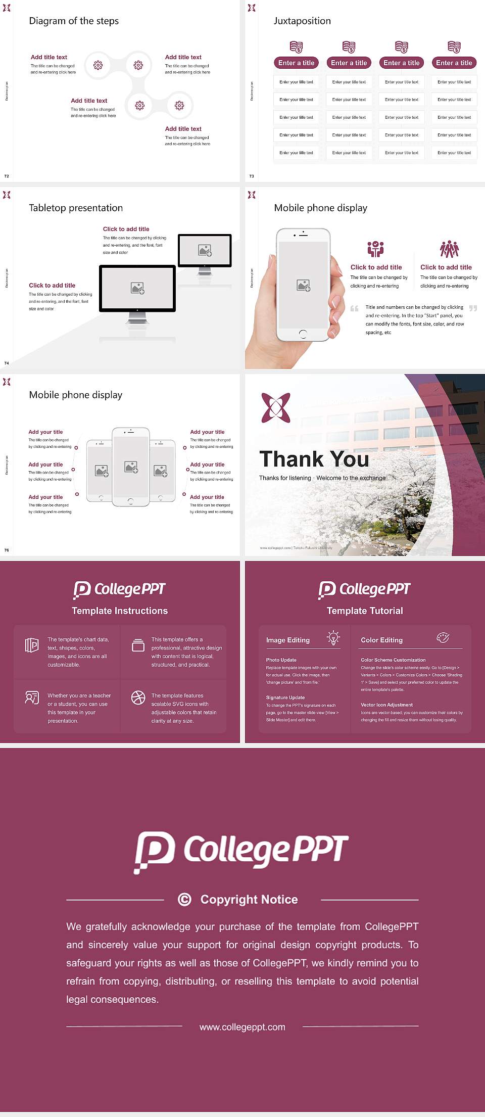 Tohoku Fukushi University Competition/Entrepreneurship Contest PPT Template4:3 ratio PPT effect preview image9