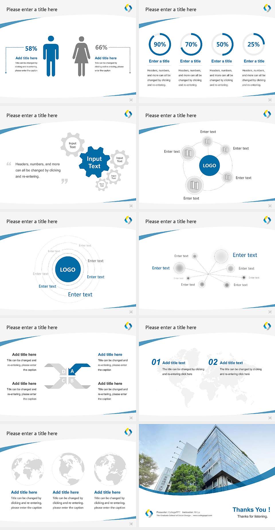 The Graduate School of Social Design Course/Courseware Creation PPT Template4:3 ratio PPT effect preview image4