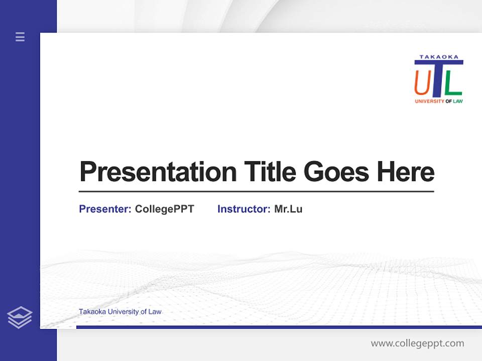 Takaoka University of Law Thesis Proposal/Graduation Defense PPT Template4:3 ratio PPT effect preview image5