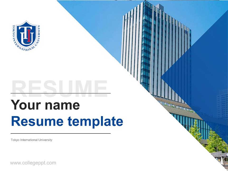 Tokyo International University Resume PPT Template4:3 ratio PPT effect preview image5