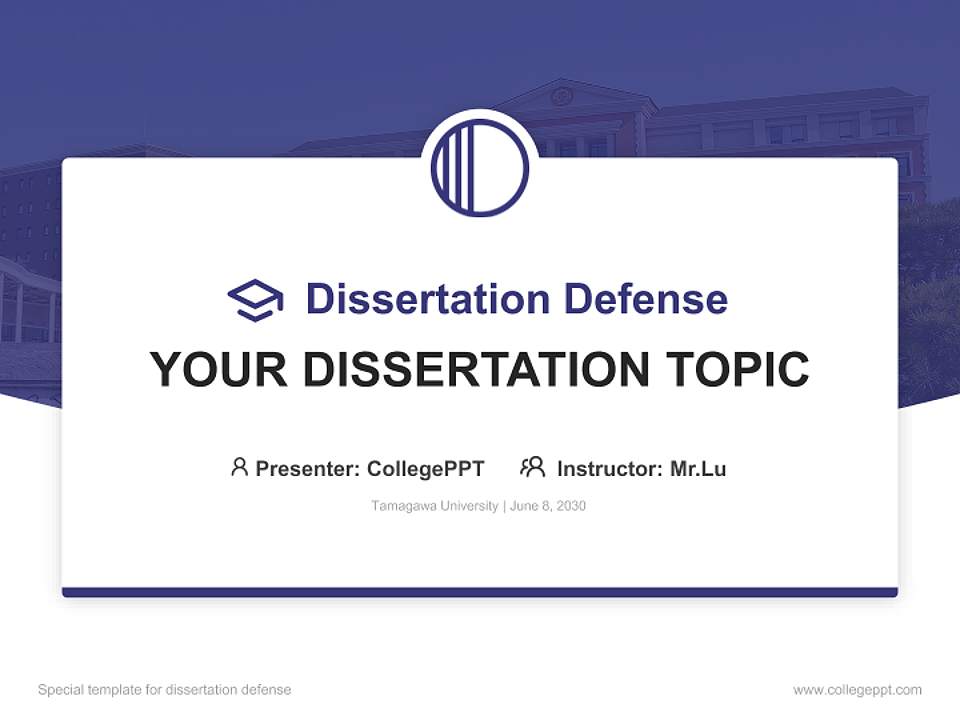 Tamagawa University Graduation Thesis Defense PPT Template4:3 ratio PPT effect preview image7