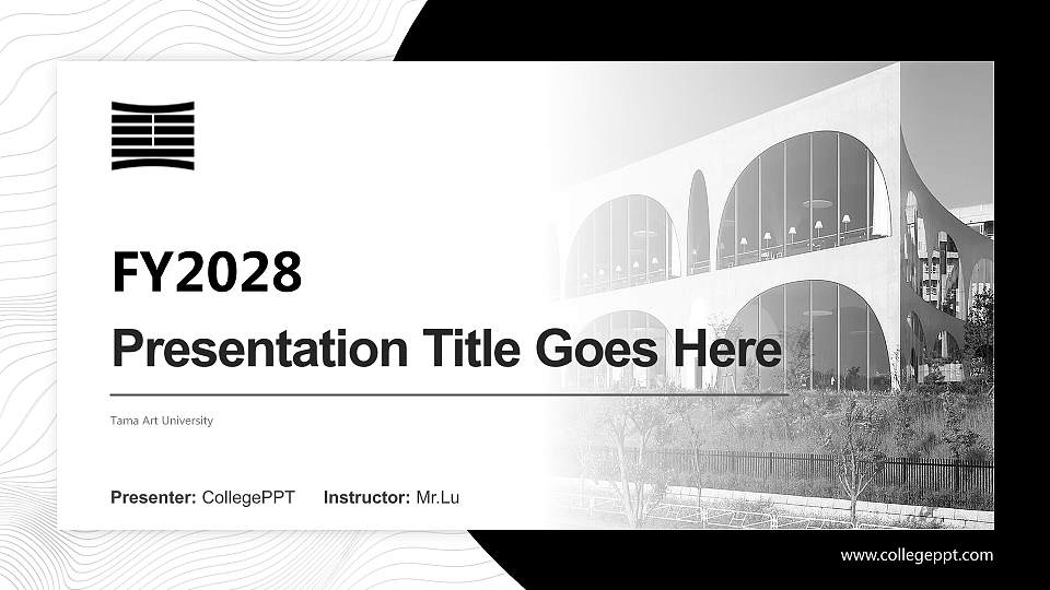 Tama Art University Academic Presentation/Research Findings Report PPT Template16:9 ratio PPT effect preview image