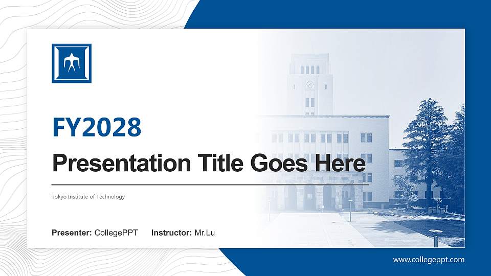 Tokyo Institute of Technology Academic Presentation/Research Findings Report PPT Template16:9 ratio PPT effect preview image