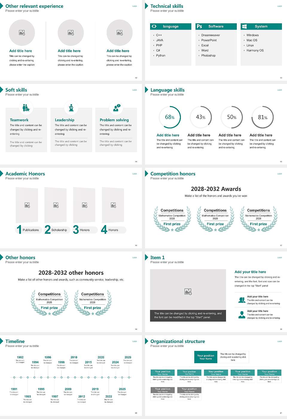 The University of Aizu Resume PPT Template16:9 ratio PPT effect preview image3