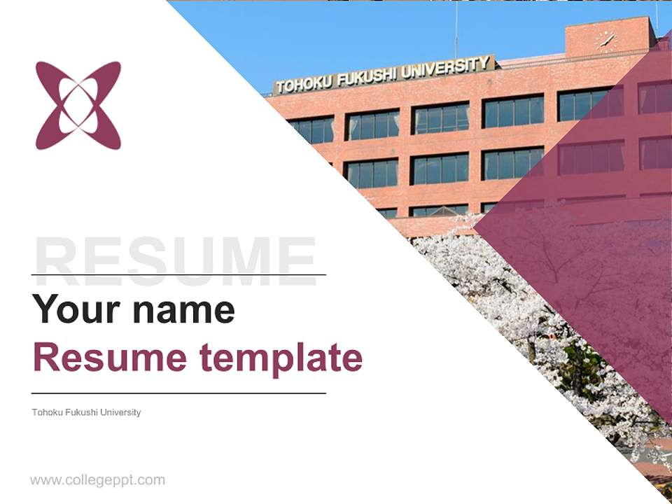 Tohoku Fukushi University Resume PPT Template4:3 ratio PPT effect preview image5