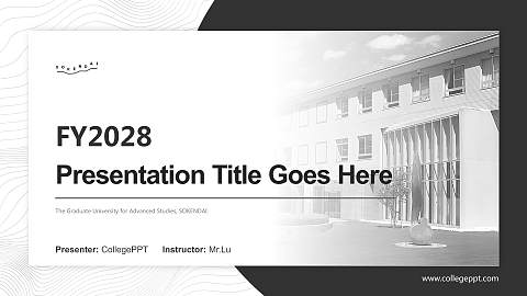 The Graduate University for Advanced Studies, SOKENDAI Academic Presentation/Research Findings Report PPT Template