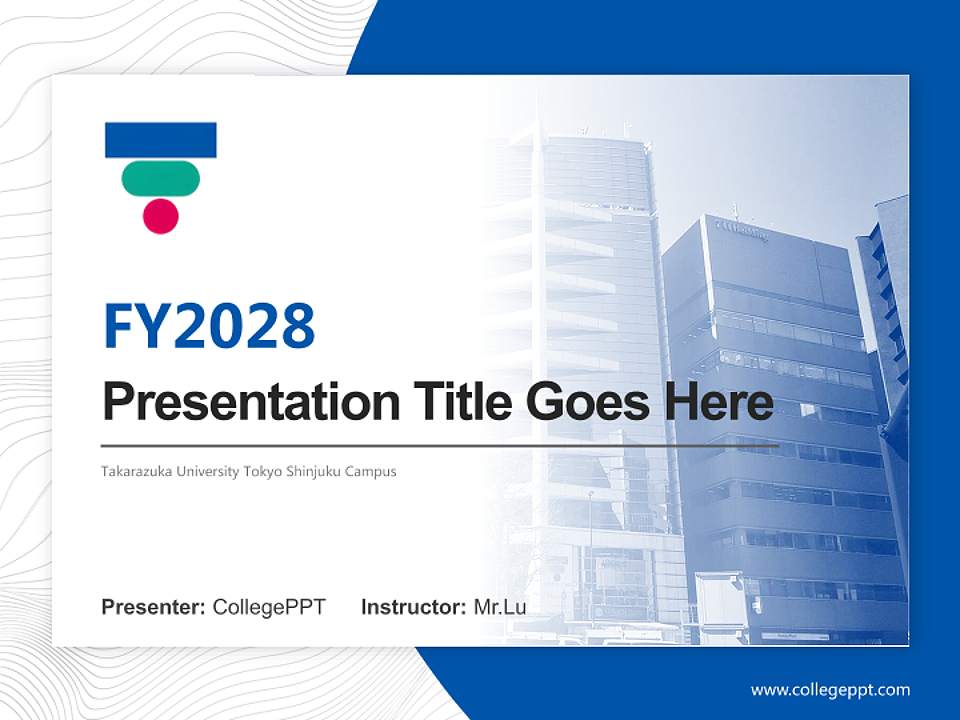 Takarazuka University Tokyo Shinjuku Campus Academic Presentation/Research Findings Report PPT Template4:3 ratio PPT effect preview image5