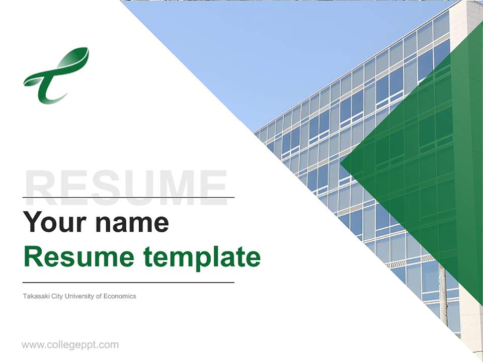 Takasaki City University of Economics Resume PPT Template4:3 ratio PPT effect preview image5
