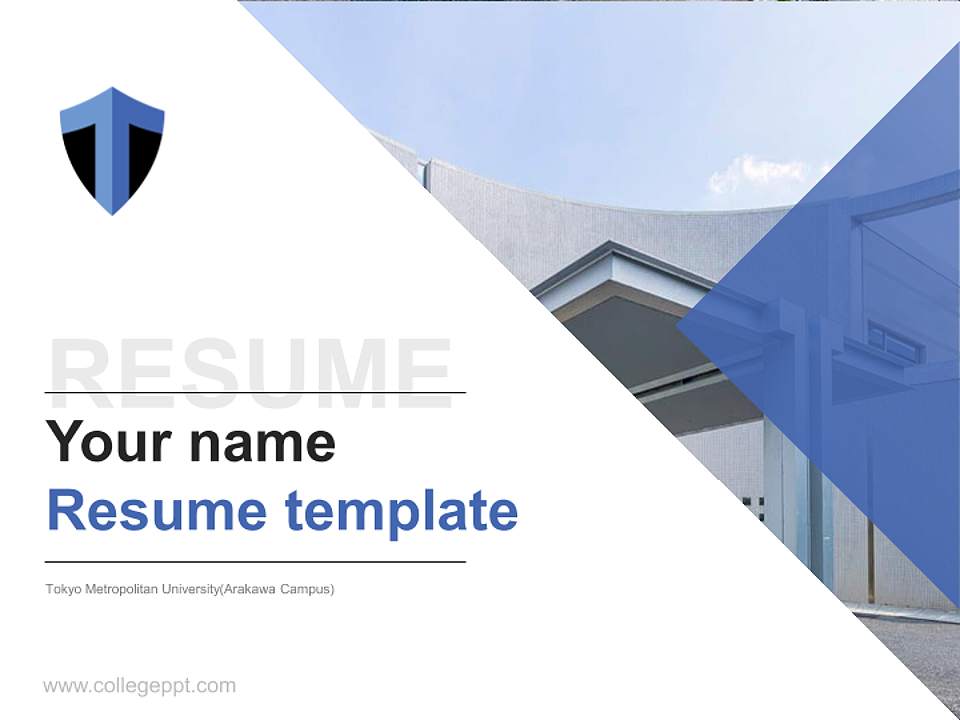 Tokyo Metropolitan University(Arakawa Campus) Resume PPT Template4:3 ratio PPT effect preview image5