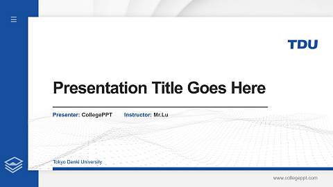 Tokyo Denki University Thesis Proposal/Graduation Defense PPT Template