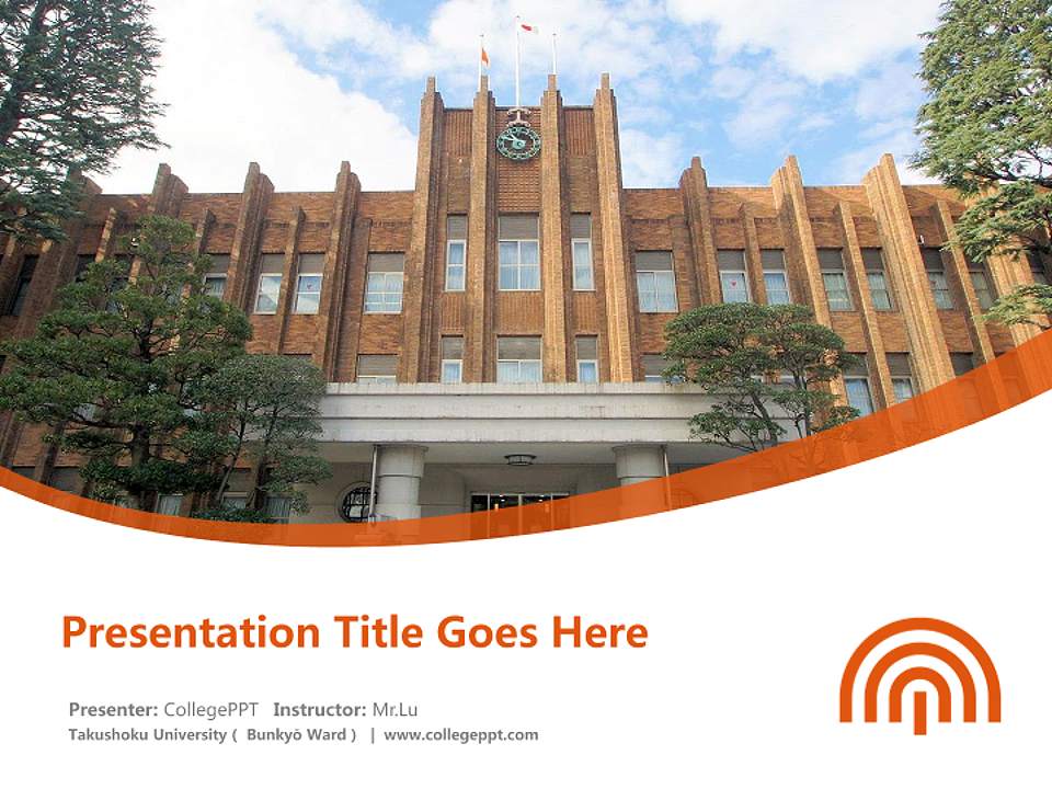 Takushoku University（ Bunkyō Ward） Course/Courseware Creation PPT Template4:3 ratio PPT effect preview image5