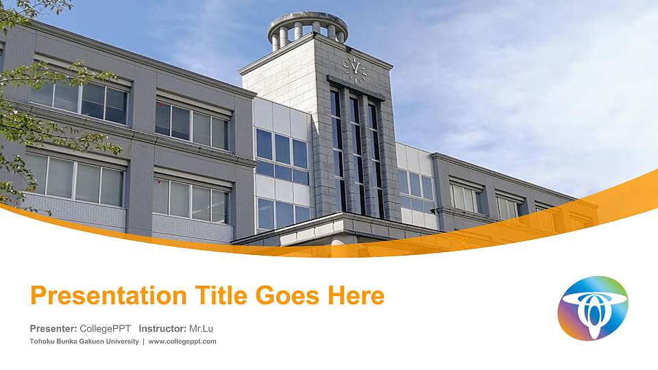 Tohoku Bunka Gakuen University Course/Courseware Creation PPT Template16:9 ratio PPT effect preview image