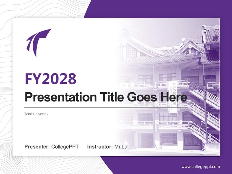 Tenri University Academic Presentation/Research Findings Report PPT Template4:3 ratio PPT effect preview image5