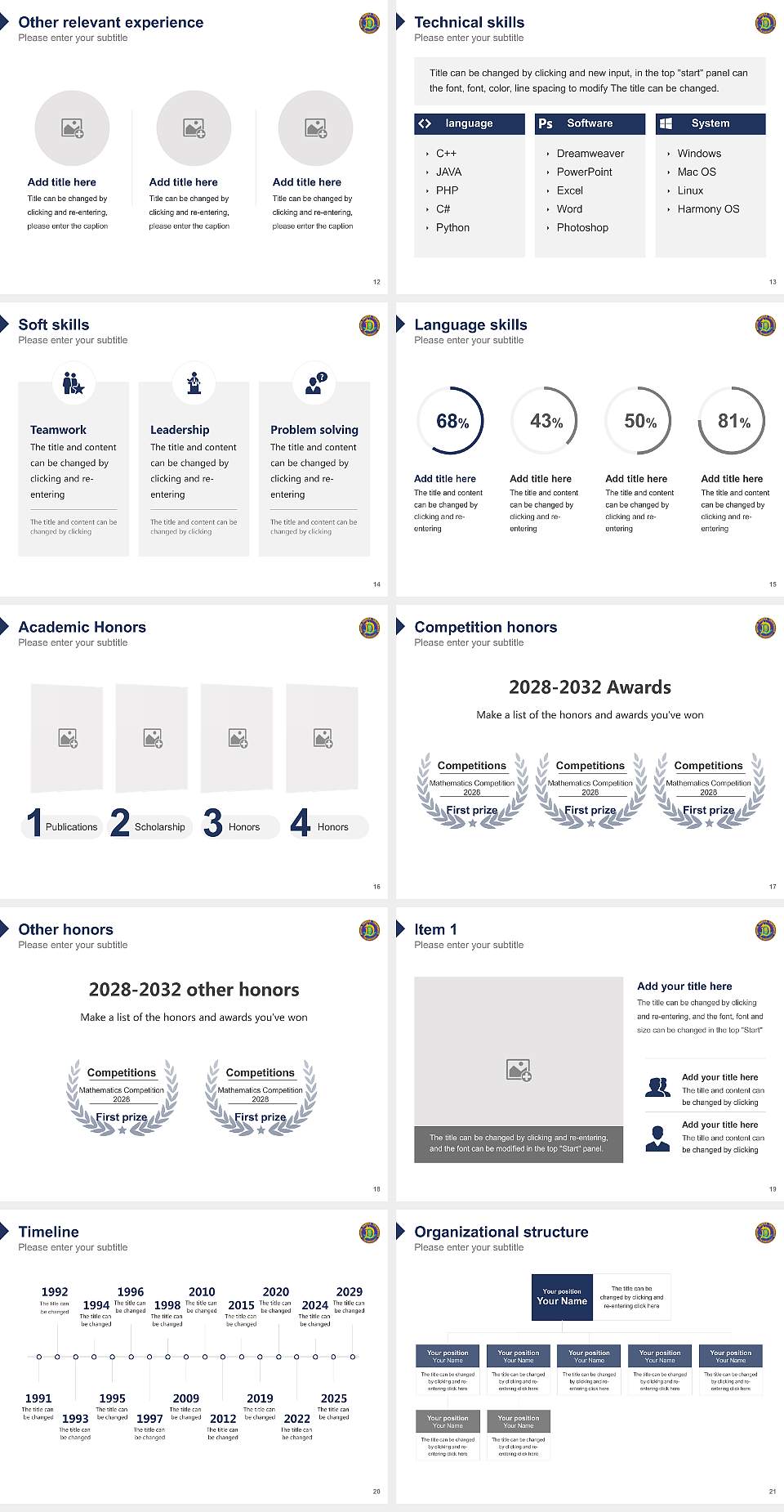The Nippon Dental University Resume PPT Template4:3 ratio PPT effect preview image3