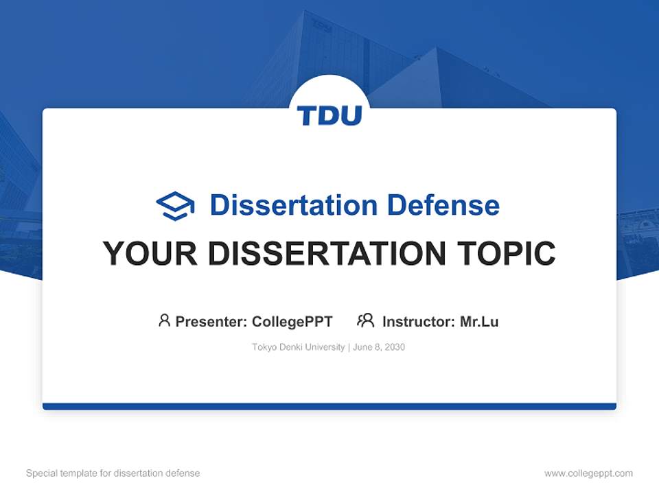 Tokyo Denki University Graduation Thesis Defense PPT Template4:3 ratio PPT effect preview image7