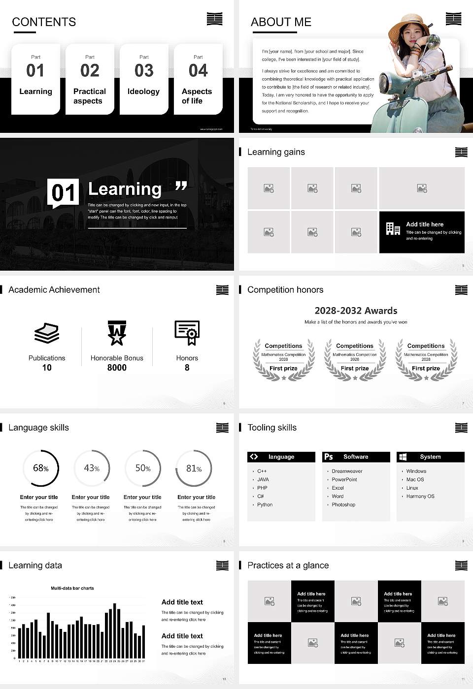 Tama Art University National Scholarship Defense PPT Template16:9 ratio PPT effect preview image2