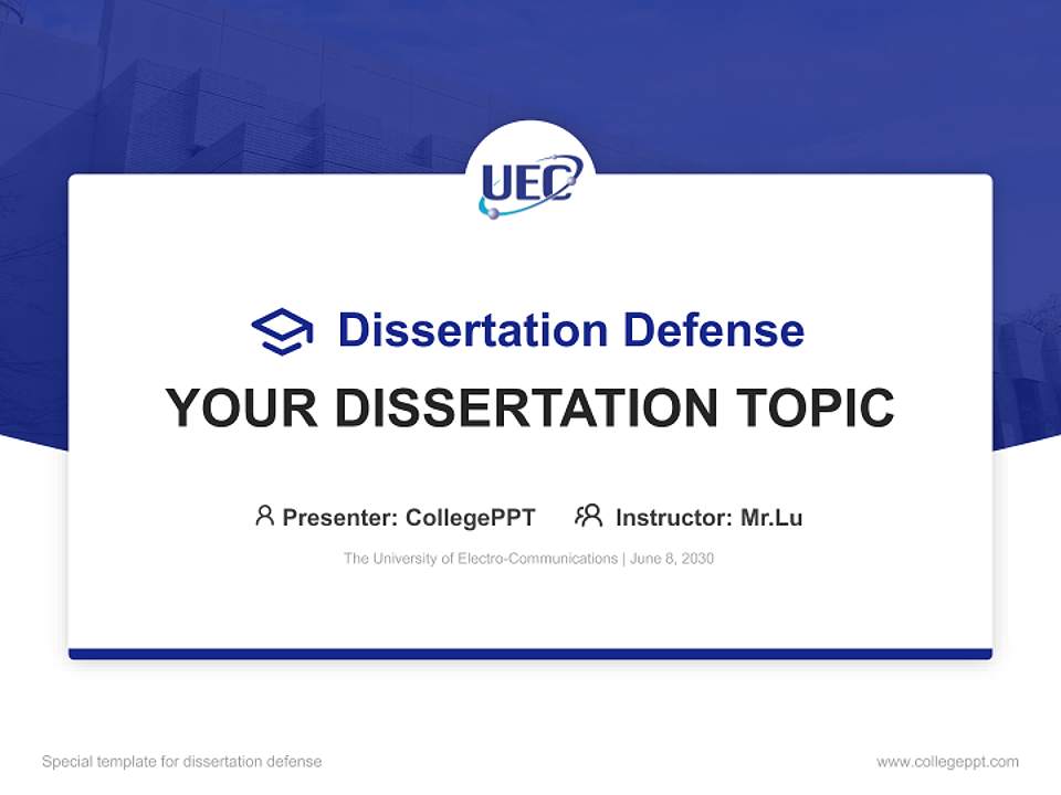 The University of Electro-Communications Graduation Thesis Defense PPT Template4:3 ratio PPT effect preview image7