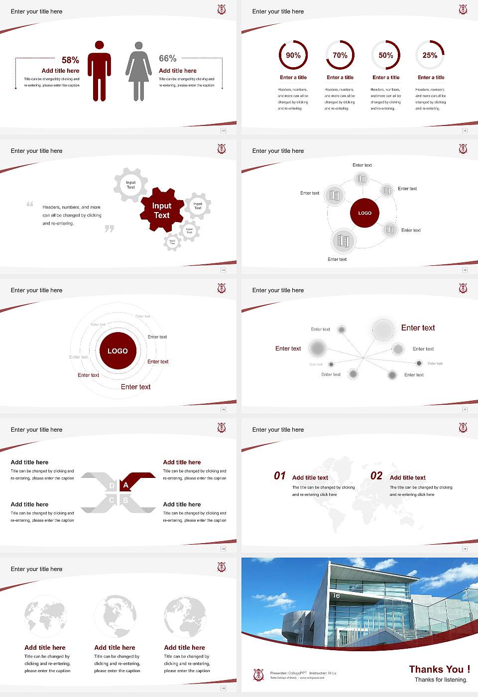 Toho College of Music Course/Courseware Creation PPT Template16:9 ratio PPT effect preview image4