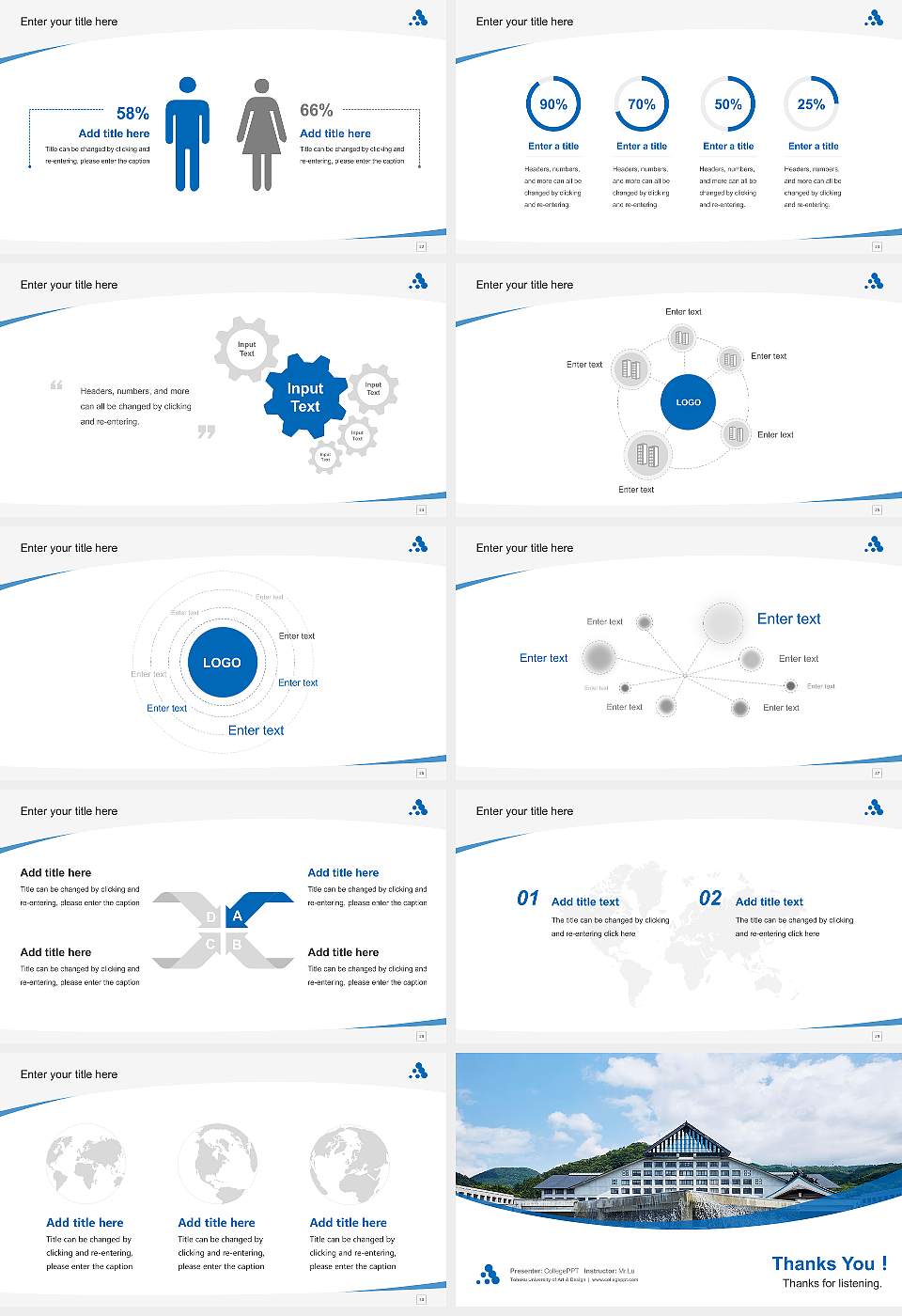 Tohoku University of Art & Design Course/Courseware Creation PPT Template16:9 ratio PPT effect preview image4
