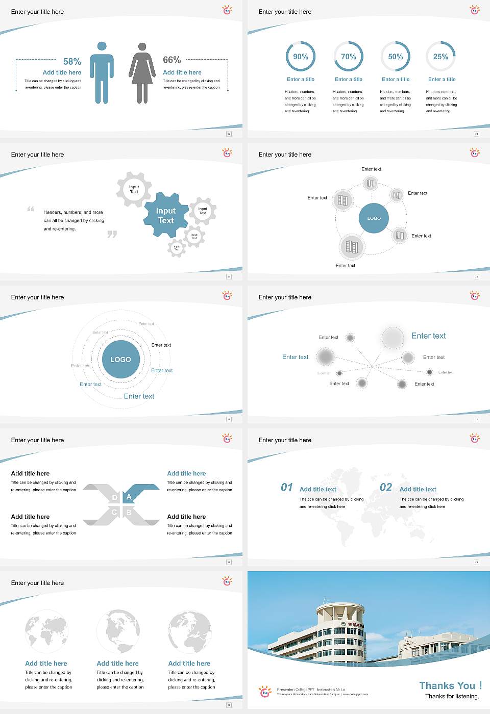 Tezukayama University – Nara Gakuen-Mae Campus Course/Courseware Creation PPT Template16:9 ratio PPT effect preview image4