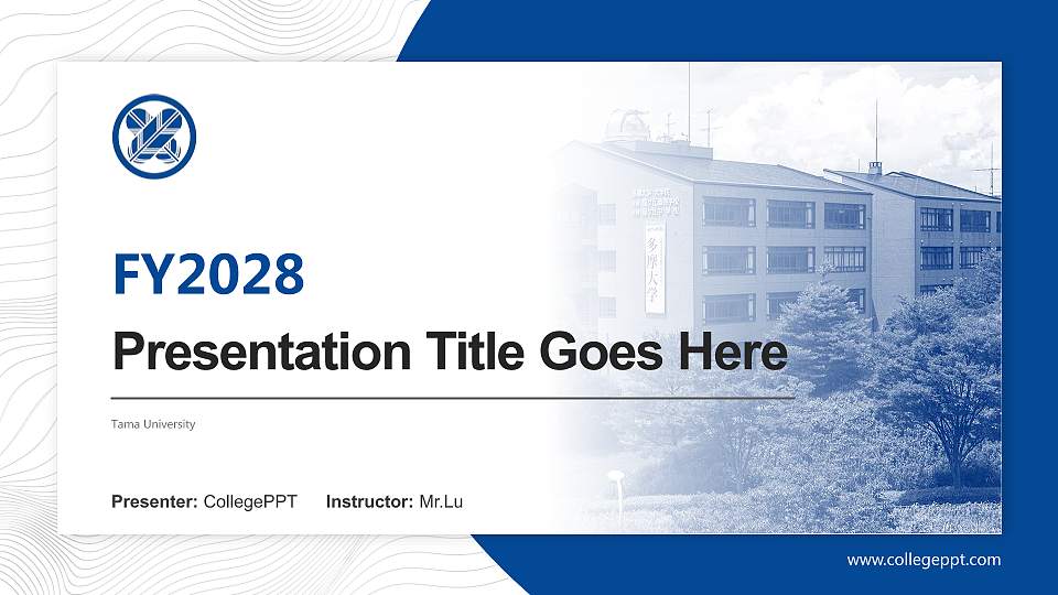 Tama University Academic Presentation/Research Findings Report PPT Template16:9 ratio PPT effect preview image