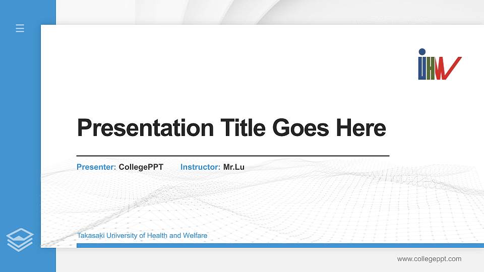 Takasaki University of Health and Welfare Thesis Proposal/Graduation Defense PPT Template16:9 ratio PPT effect preview image