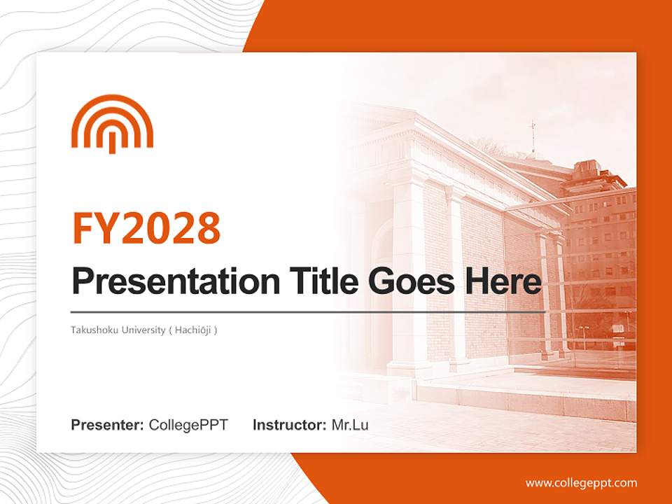 Takushoku University（Hachiōji） Academic Presentation/Research Findings Report PPT Template4:3 ratio PPT effect preview image5